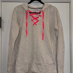 VSX Women's Cream Hoodie with Pink Laces